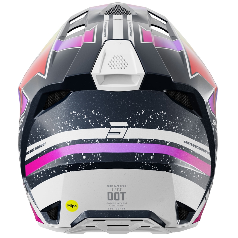 Motokrosová prilba Shot Lite Racing perleťová modro-fluo žltá