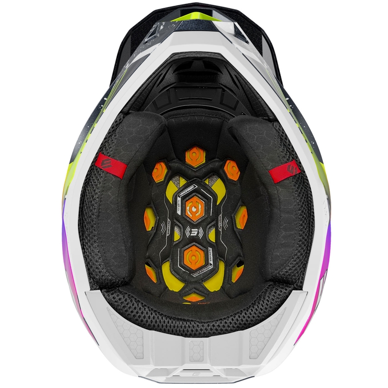 Motokrosová prilba Shot Lite Racing perleťová modro-fluo žltá
