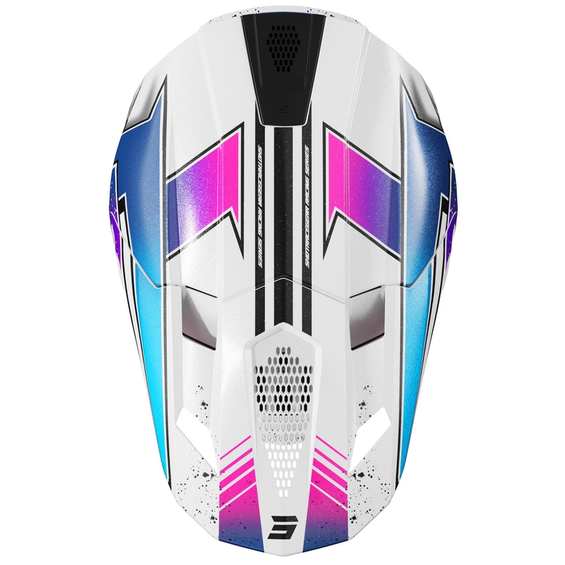 Motokrosová prilba Shot Lite Racing perleťová bielo-ružová