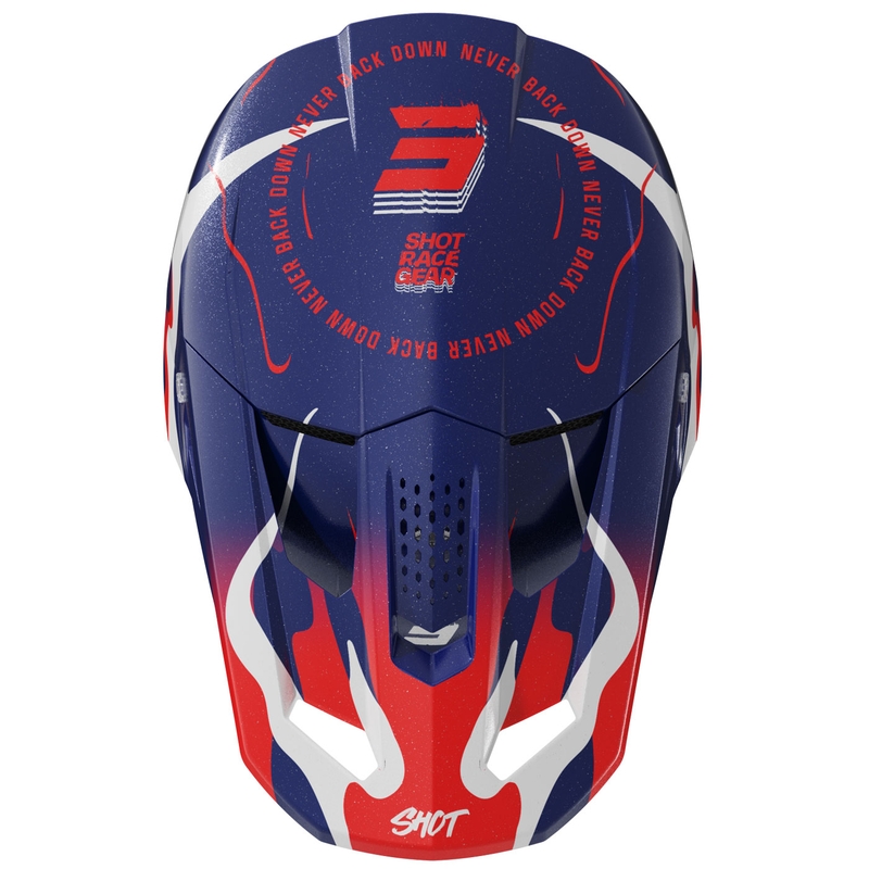 Motokrosová prilba Shot Speed ​​Beast perleťovo modro-červená