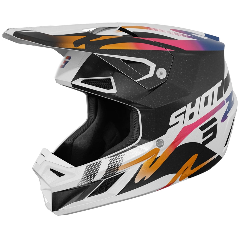 Motokrosová prilba Shot Speed ​​Wave perleťovo čierno-biela