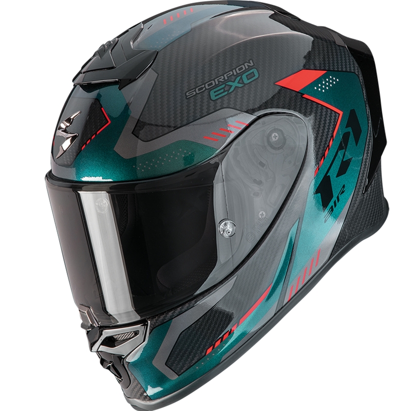 Integrálna prilba na motorku Scorpion EXO-R1 EVO II Carbon Air Propel čierno-zelená