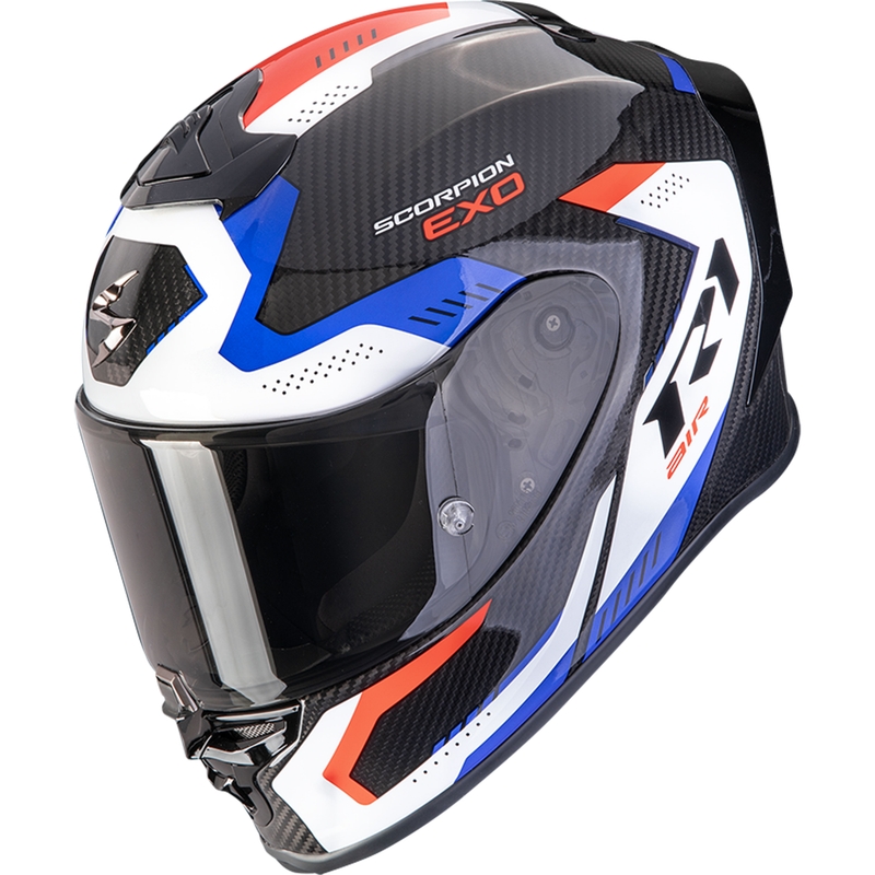 Integrálna prilba na motorku Scorpion EXO-R1 EVO II Carbon Air Propel čierno-bielo-červená