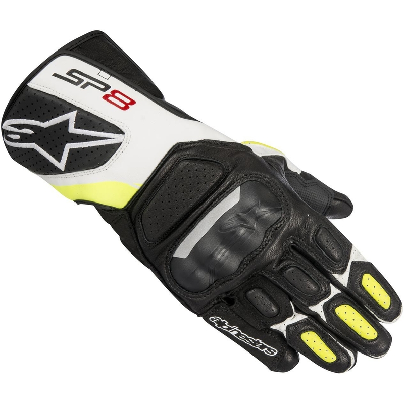 Rukavice na motocykel Alpinestars SP-8 čierno-bielo-žlté