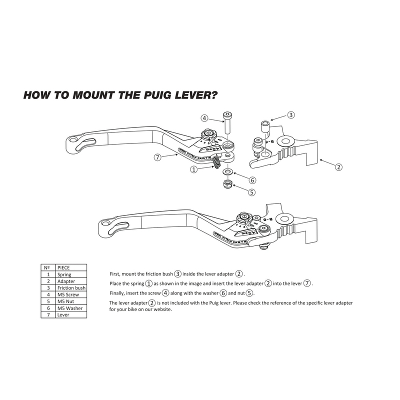 Páčka spojky bez adaptéra PUIG 4.0 skladacie titan/orange