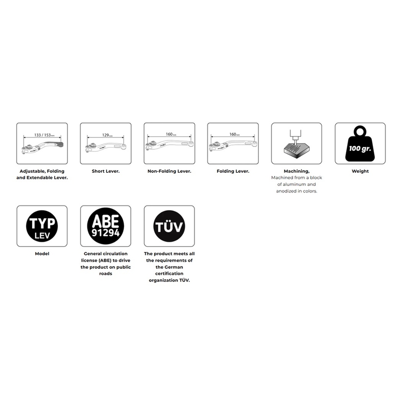 Páčka spojky bez adaptéra PUIG 4.0 skladacie titan/orange