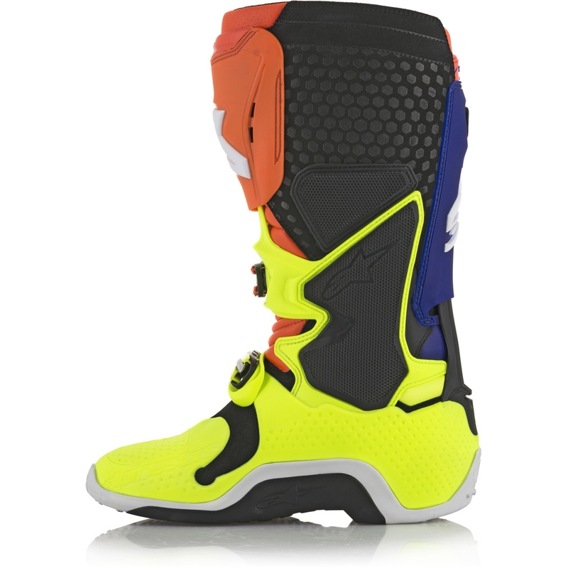 Čižmy na motocykel Alpinestars Tech 10 oranžovo-modro-bielo-fluo žlté