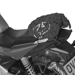 Pružná batožinová sieť Oxford pre motocykle reflexná čierna