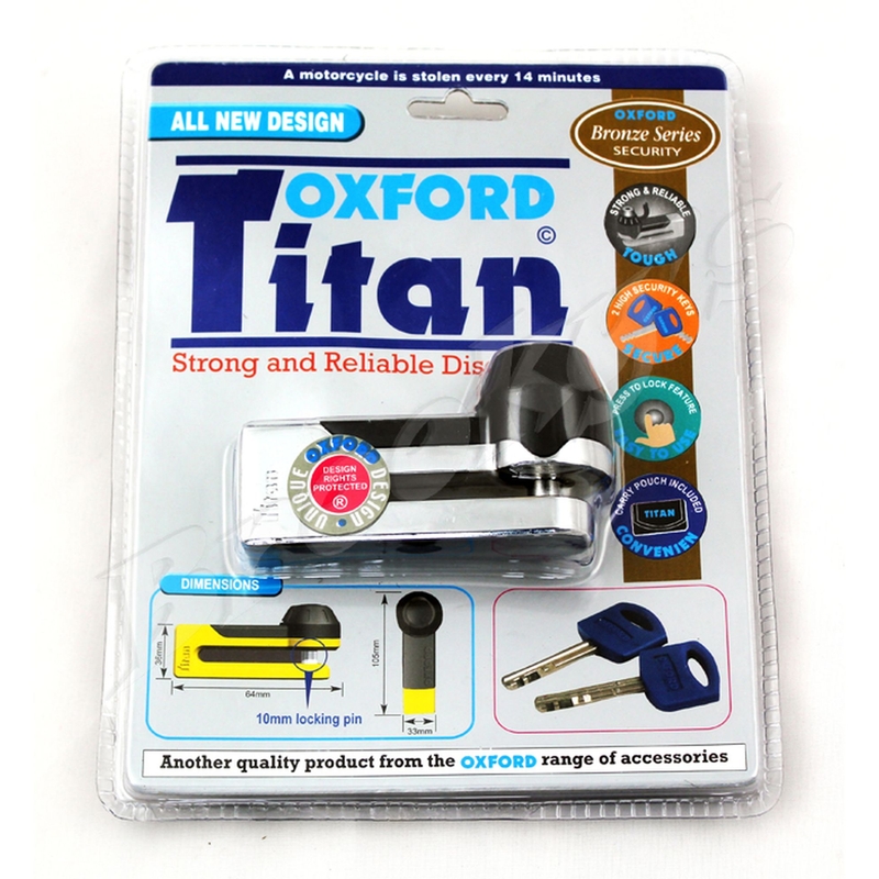 Zámok kotúčovej brzdy Oxford Titan chróm