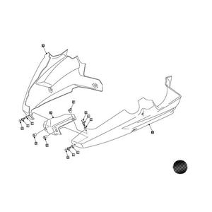 Spojler motora PUIG 22441C karbónový vzhľad vrátane samolepiek