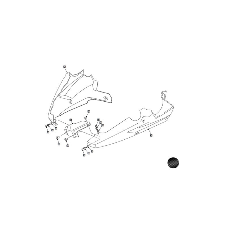 Spojler motora PUIG karbónový vzhľad vrátane samolepiek