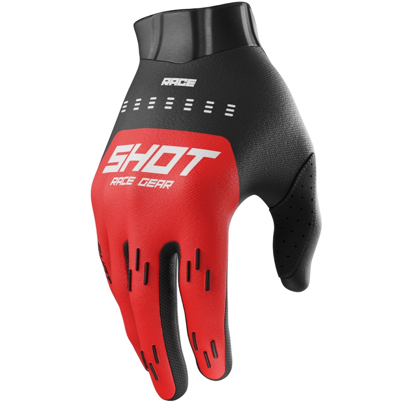 Motokrosové rukavice Shot Race Evo červené