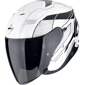 Otvorená helma na motorku Scorpion EXO-Z1 VUE bielo-čierno-strieborná