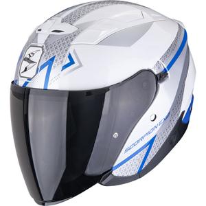 Otvorená helma na motorku Scorpion EXO-230 Loop bielo-modrá