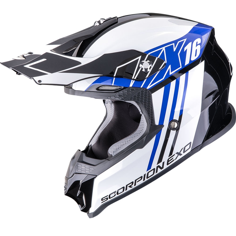 Motokrosová prilba Scorpion VX-16 EVO Air Lignes čierno-modrá