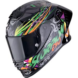 Integrálna prilba na motorku Scorpion EXO-R1 EVO II AIR SAVAGE čierno-zeleno-oranžová