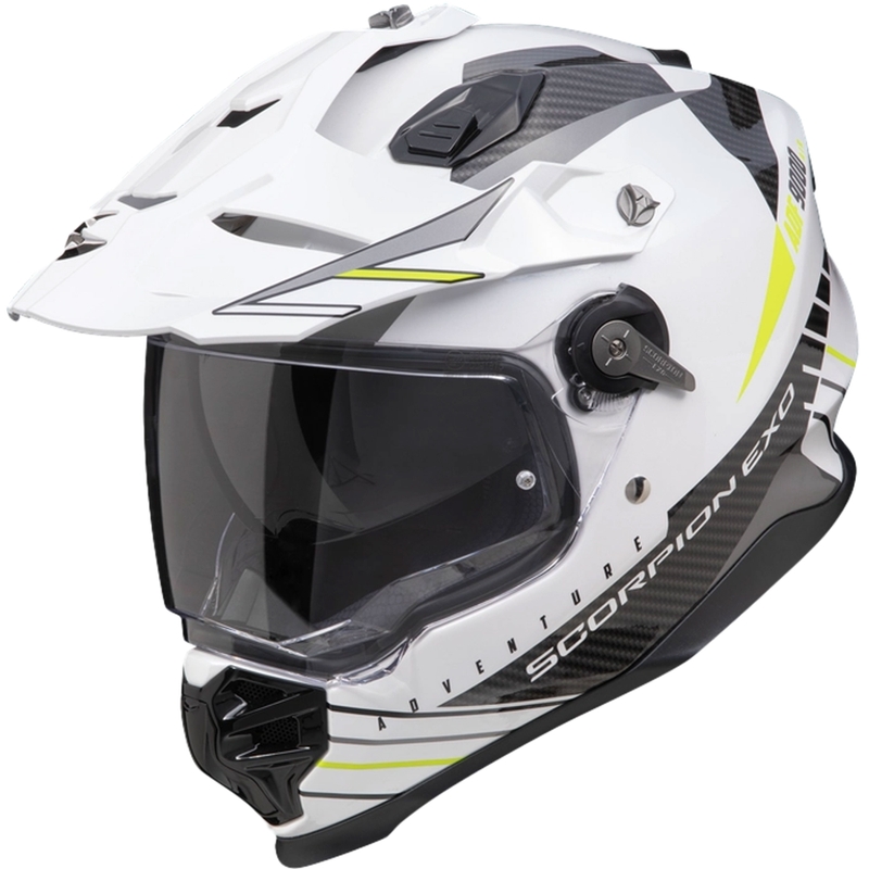 Enduro helma Scorpion ADF-9000 Air Feat bielo-čierno-fluo žltá