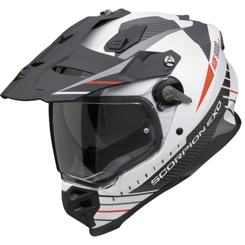 Enduro helma Scorpion ADF-9000 Air Feat matná bielo-čierno-červená