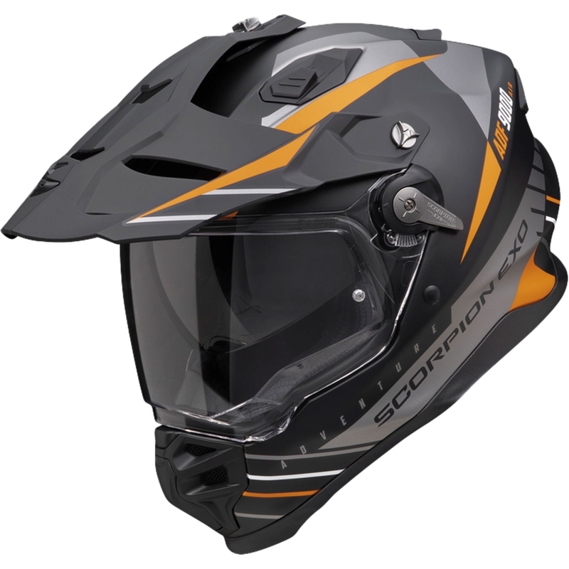 Enduro helma Scorpion ADF-9000 Air Feat matná čierno-strieborno-oranžová