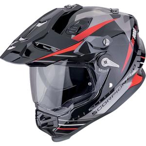 Enduro helma Scorpion ADF-9000 Air Feat čierno-strieborno-červená
