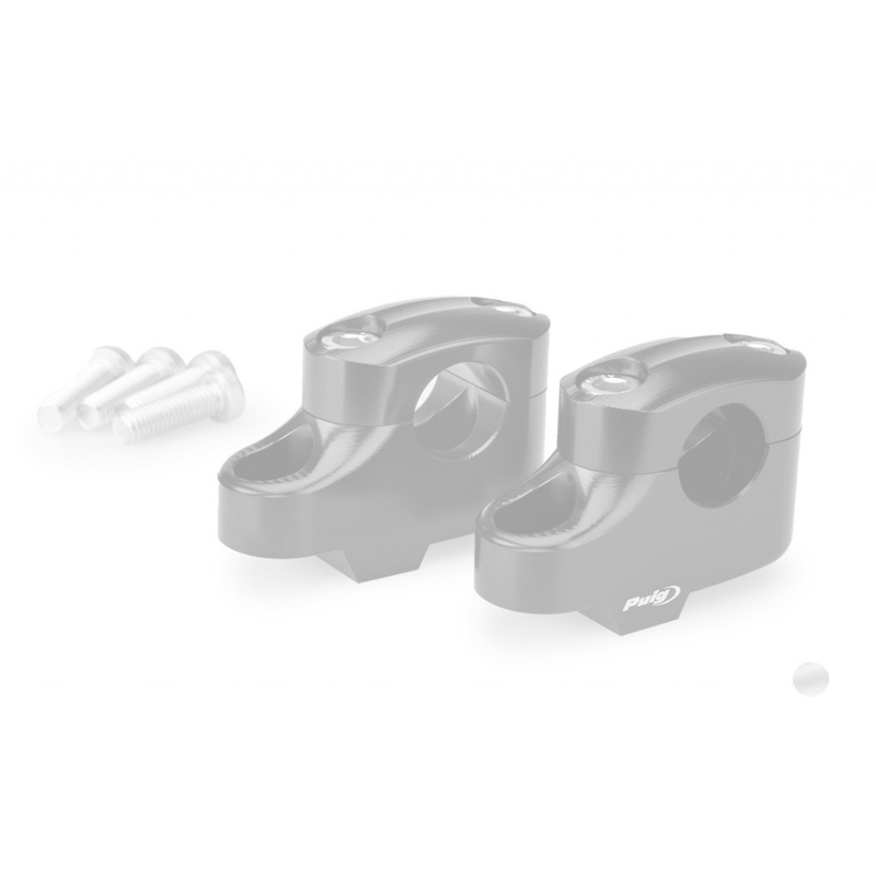 Zvýšenie riadidiel PUIG PULLBACK strieborná height 20mm, d 25mm, back 16mm