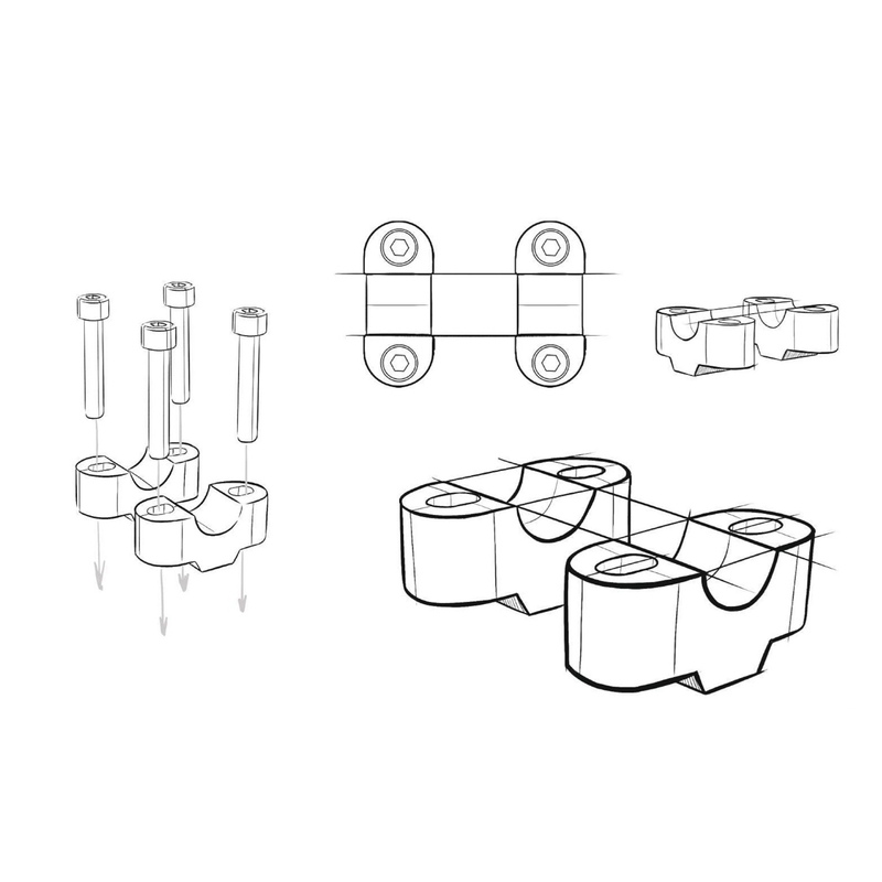 Zvýšenie riadidiel PUIG strieborná height 25mm, d 39mm