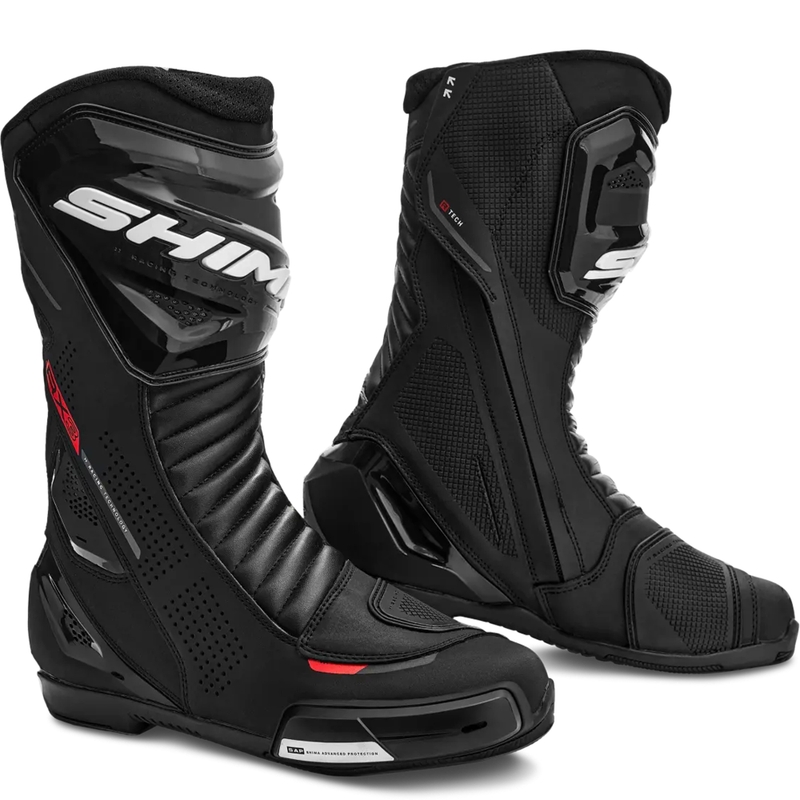 Topánky na motorku Shima RX-3 čierno-fluo červené