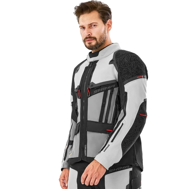 Bunda na motorku Shima Tracker svetlo šedá