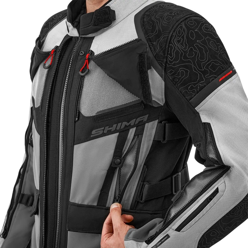 Bunda na motorku Shima Tracker svetlo šedá