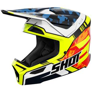 Detská motokrosová helma Shot Furious Flash lesklá modro-fluo žltá