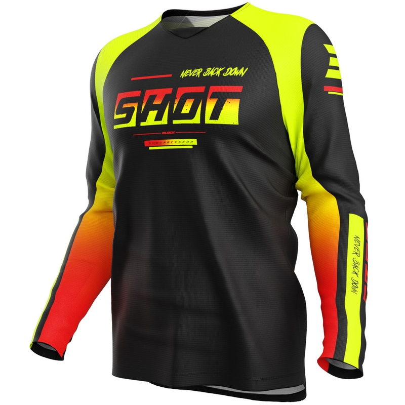 Detský motokrosový dres Shot Draw Block fluorescenčno žltý
