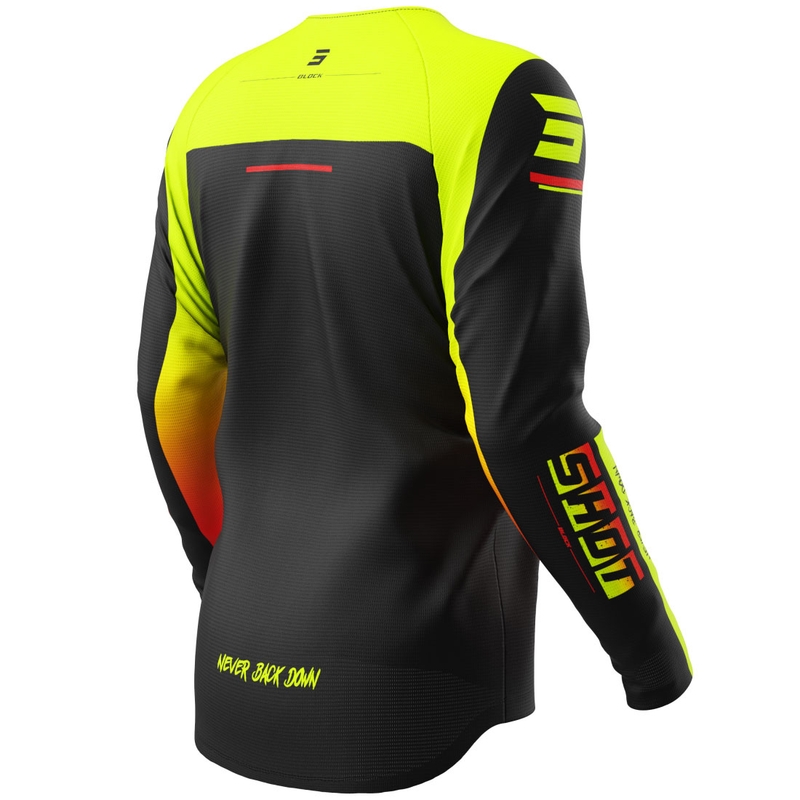 Detský motokrosový dres Shot Draw Block fluorescenčno žltý