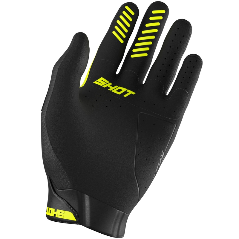 Detské motokrosové rukavice Shot Race Evo fluo žlté