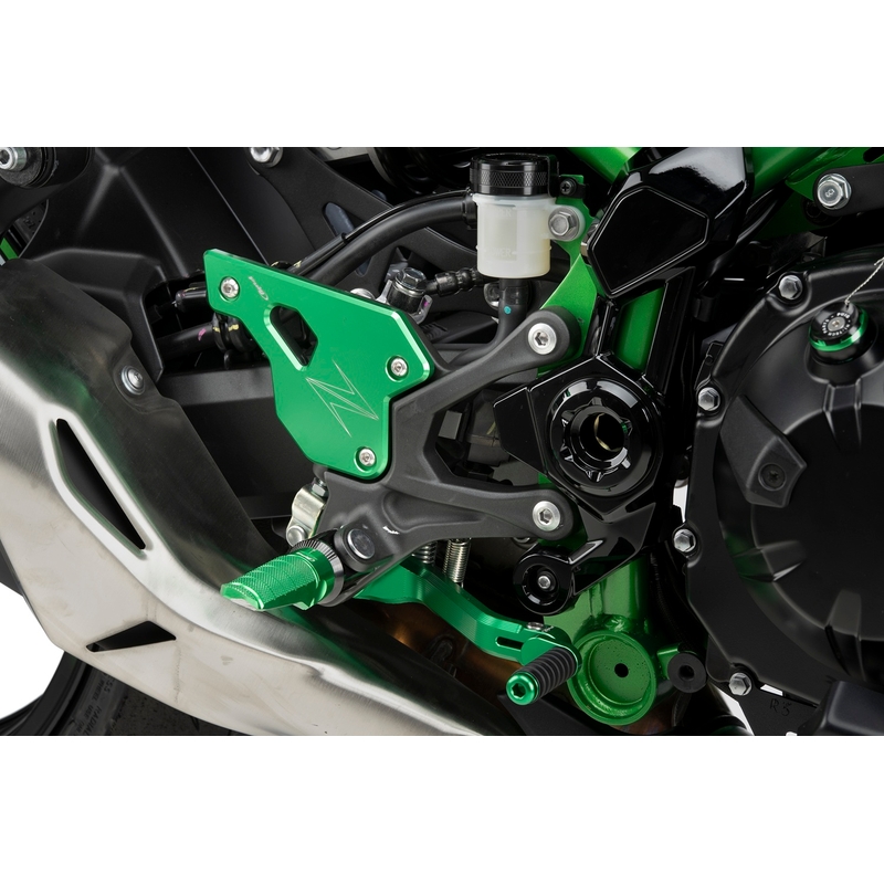 Heel plates PUIG zelená pre KAWASAKI Z 900 2023-2026