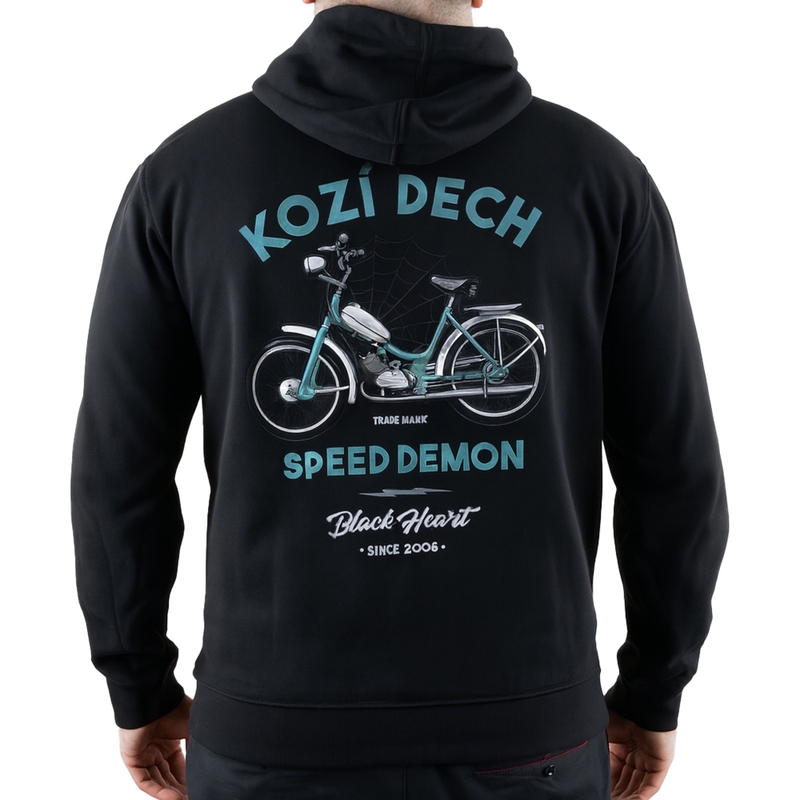 Mikina Black Heart Kozí dech čierna