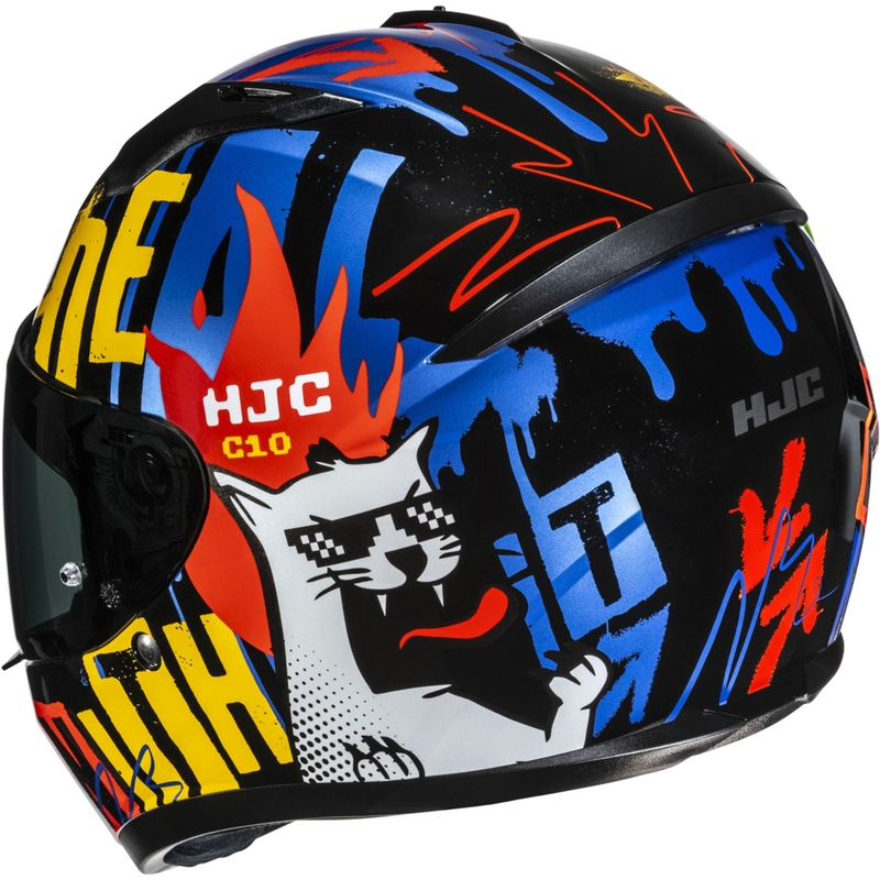 Detská integrálna helma na motorku HJC C10 Fop MC23 čierno-modro-červená