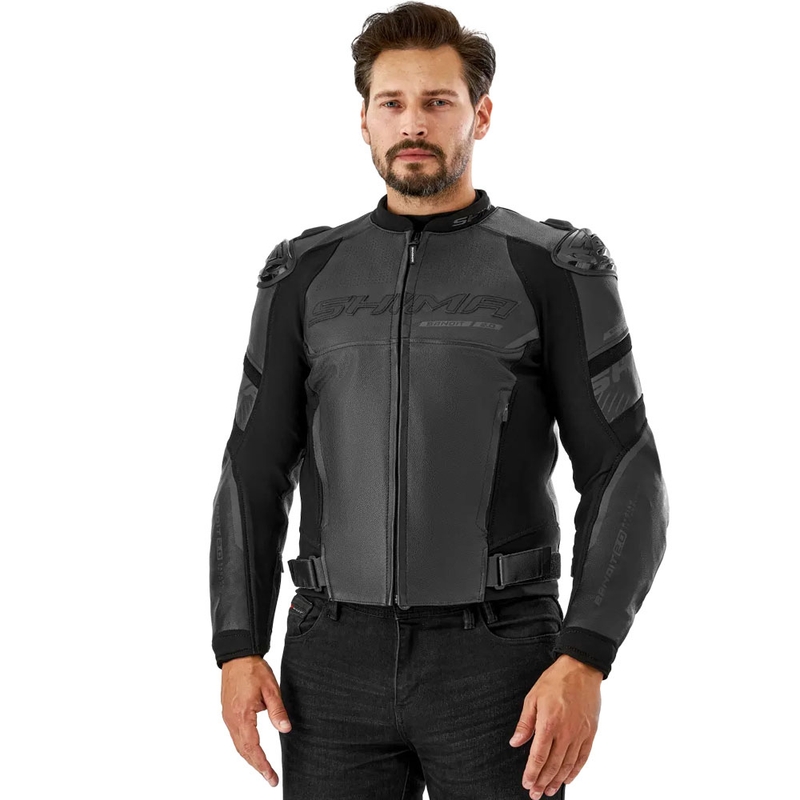 Kožená bunda na motorku Shima Bandit 2.0 čierno-čierna