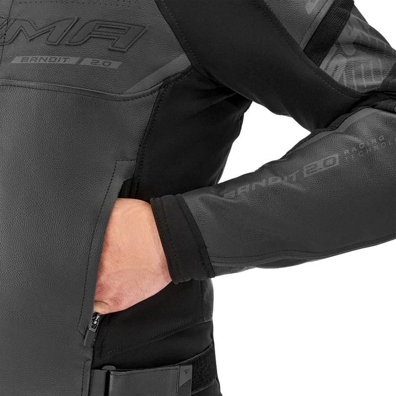 Kožená bunda na motorku Shima Bandit 2.0 čierno-čierna