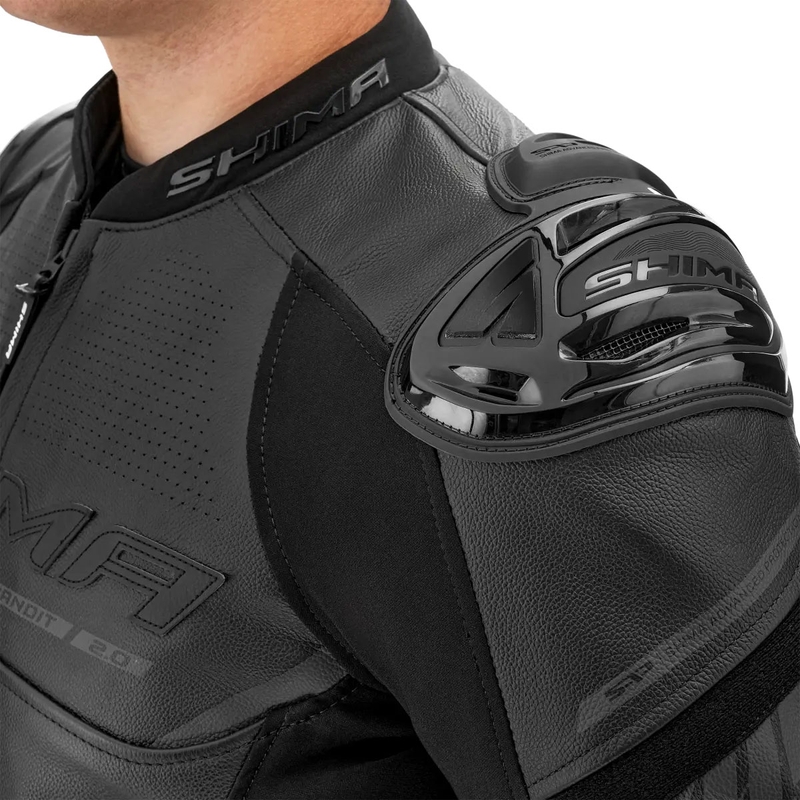 Kožená bunda na motorku Shima Bandit 2.0 čierno-čierna