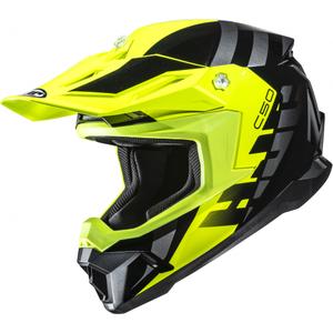 Motokrosová prilba HJC C50 Mirage MC3H čierno-fluo žlto-šedá