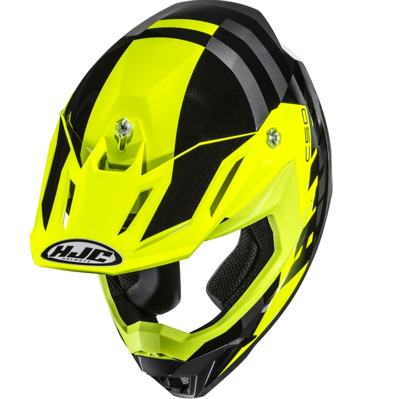 Motokrosová prilba HJC C50 Mirage MC3H čierno-fluo žlto-šedá