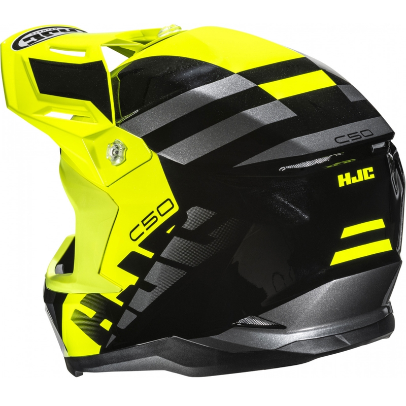 Motokrosová prilba HJC C50 Mirage MC3H čierno-fluo žlto-šedá