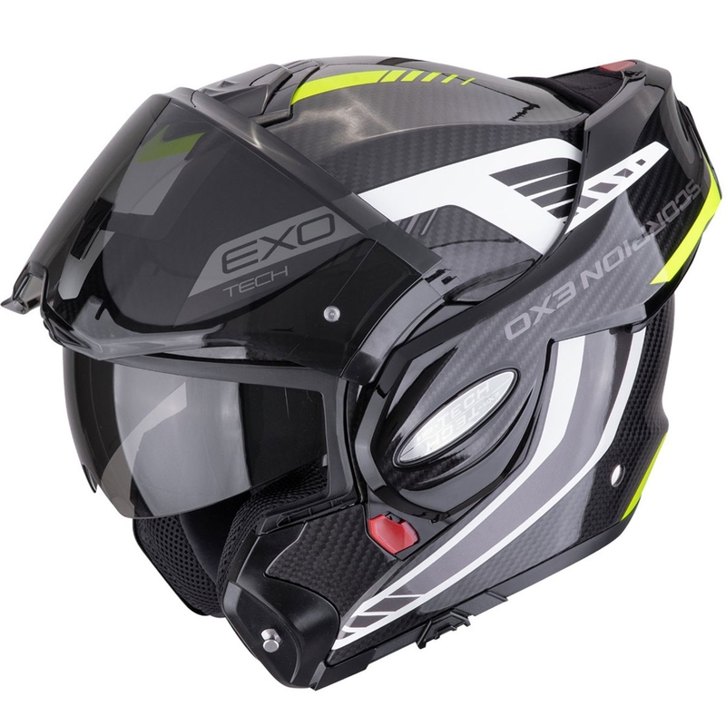 Preklápacia helma na motorku Scorpion EXO-TECH EVO CARBON COSY čierno-fluo žltá