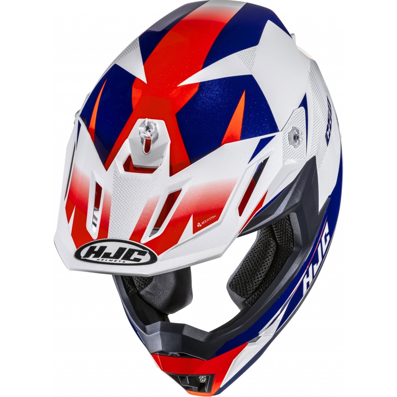 Motokrosová prilba HJC C50 Slide MC21 bielo-modro-červená