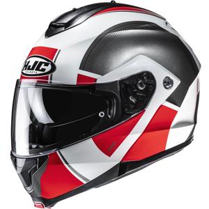 Výklopná helma na motorku HJC C91N Jyn MC1 čierno-bielo-červená