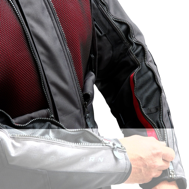 Bunda na motorku Rebelhorn Cubby V čierno-antracitovo-červená