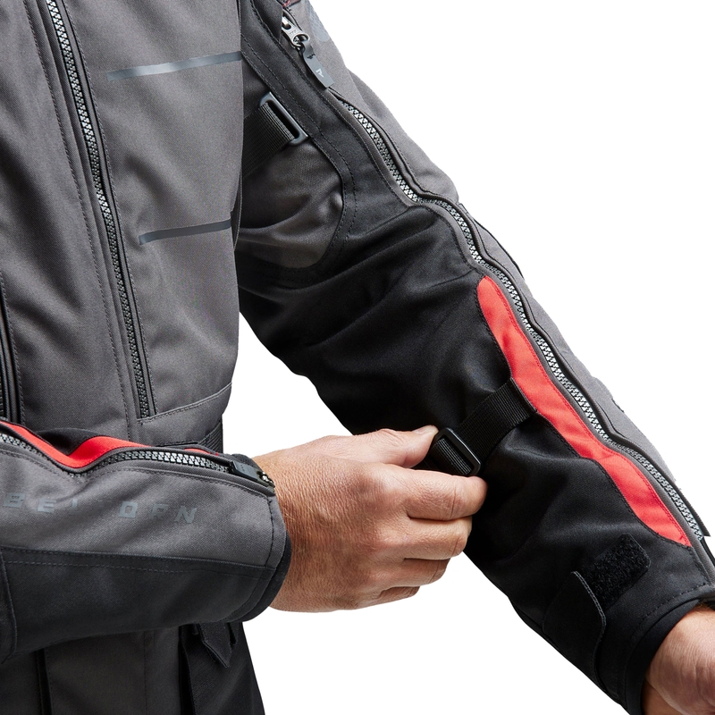 Bunda na motorku Rebelhorn Cubby V čierno-antracitovo-červená