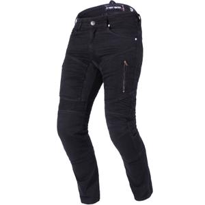 Predĺžené jeansy na motorku Street Racer Stretch II CE čierne