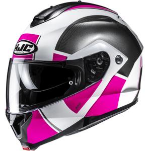 Výklopná helma na motorku HJC C91N Jyn MC8 čierno-bielo-ružová