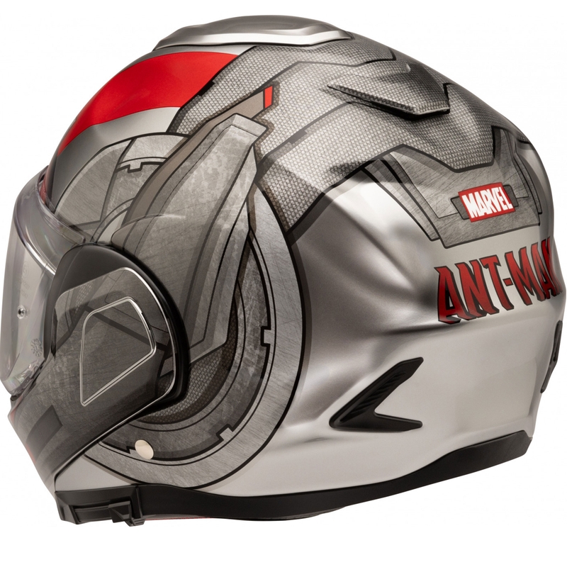 Preklápacia helma na motorku HJC F100 Ant-Man Marvel MC1 šedo-červená